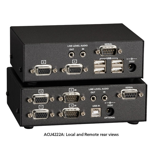 ACU4001A, Mini VGA KVM Extender USB 1.1 Black Box
